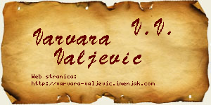 Varvara Valjević vizit kartica